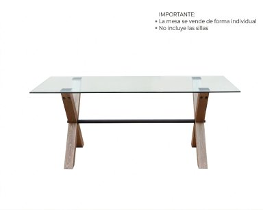 MESA DE COMEDOR MAISON LINETT CORSICA VIDRIO 180X90 CM - 3