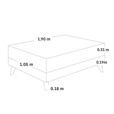 CAMA EUROPEA PARAÍSO ROYAL CROWN 1.5 PLAZAS CHAMPAGNE + 1 ALMOHADA VISCOELÁSTICA - 5