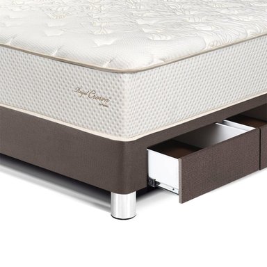 CAMA CON CAJONES PARAÍSO ROYAL CROWN 1.5 PLAZAS CHOCOLATE + 1 ALMOHADA VISCOELÁSTICA - 2