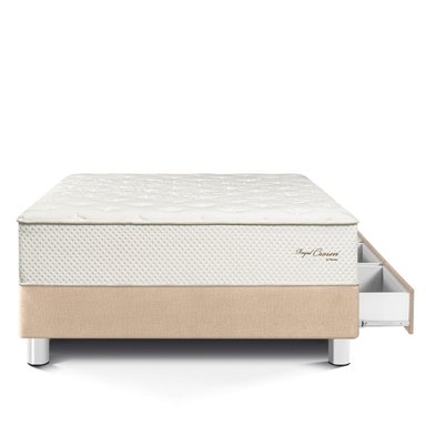 CAMA CON CAJONES PARAÍSO ROYAL CROWN 1.5 PLAZAS CHAMPAGNE + 1 ALMOHADA VISCOELÁSTICA - 3