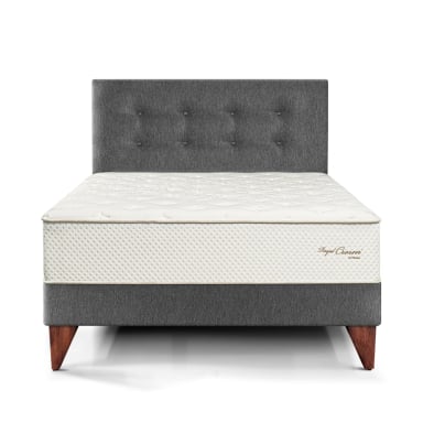 DORMITORIO EUROPEO PARAÍSO ROYAL CROWN 1.5 PLAZAS GRIS + 1 ALMOHADA VISCOELÁSTICA - 3