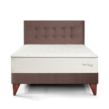 DORMITORIO EUROPEO PARAÍSO ROYAL CROWN 2 PLAZAS CHOCOLATE + 2 ALMOHADAS VISCOELÁSTICAS - 3