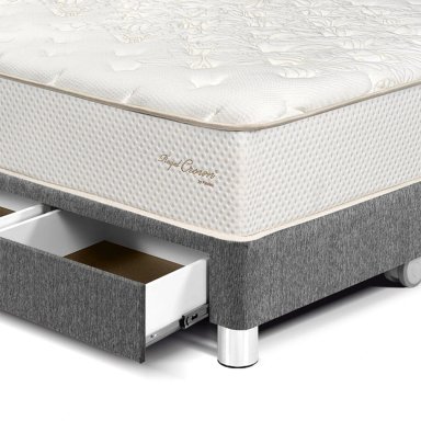 DORMITORIO CON CAJONES PARAÍSO ROYAL CROWN 2 PLAZAS GRIS + 2 ALMOHADAS VISCOELÁSTICAS - 2