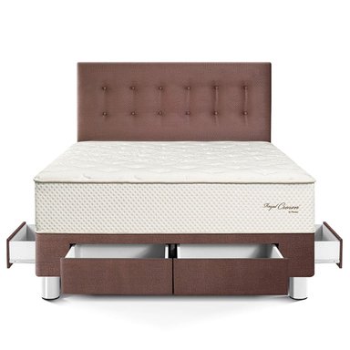 DORMITORIO CON CAJONES PARAÍSO ROYAL CROWN QUEEN CHOCOLATE + 2 ALMOHADAS VISCOELÁSTICAS - 3