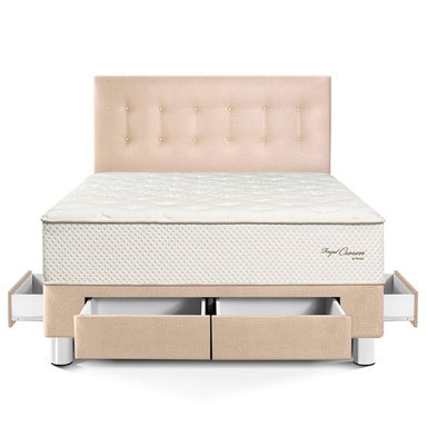 DORMITORIO CON CAJONES PARAÍSO ROYAL CROWN QUEEN CHAMPAGNE + 2 ALMOHADAS VISCOELÁSTICAS - 3