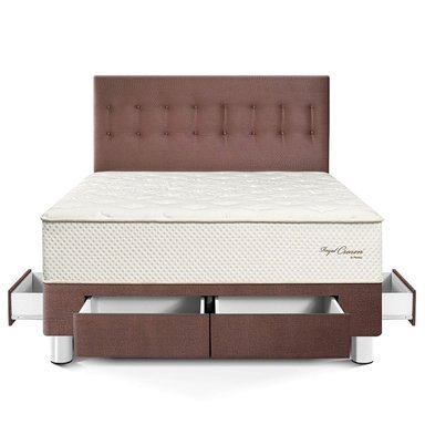 DORMITORIO CON CAJONES PARAÍSO ROYAL CROWN KING CHOCOLATE + 2 ALMOHADAS VISCOELÁSTICAS - 3