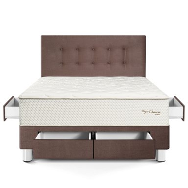 DORMITORIO CON CAJONES PARAÍSO ROYAL CROWN 2 PLAZAS CHOCOLATE + 2 ALMOHADAS VISCOELÁSTICAS - 3