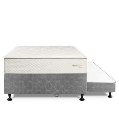 CAMA DIVÁN PARAÍSO ROYAL CROWN 1.5 PLAZAS GRIS + 1 ALMOHADA VISCOELÁSTICA - 3