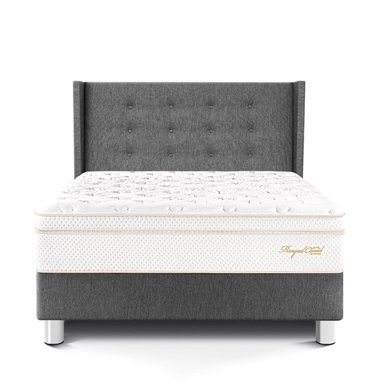 DORMITORIO PARAÍSO ROYAL CLOUD 1.5 PLAZAS + CABECERA GOLD GRIS + 1 ALMOHADA VISCOELÁSTICA - 3
