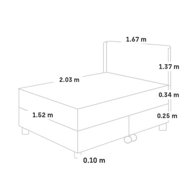 DORMITORIO PARAÍSO ROYAL CLOUD QUEEN + CABECERA GOLD CHAMPAGNE + 2 ALMOHADAS VISCOELÁSTICAS - 5