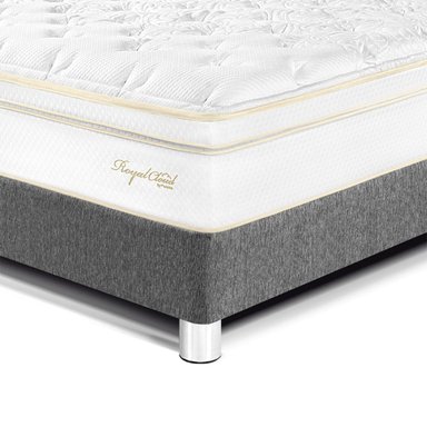 DORMITORIO PARAÍSO ROYAL CLOUD KING + CABECERA GOLD GRIS + 2 ALMOHADAS VISCOELÁSTICAS - 2