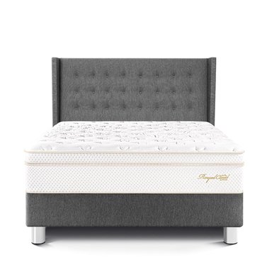 DORMITORIO PARAÍSO ROYAL CLOUD KING + CABECERA GOLD GRIS + 2 ALMOHADAS VISCOELÁSTICAS - 3