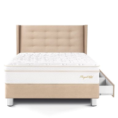 DORMITORIO CON CAJONES PARAÍSO ROYAL CLOUD 1.5 PLAZAS + CABECERA GOLD CHAMPAGNE + 1 ALMOHADA VISCOELÁSTICA - 3