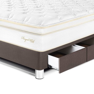 DORMITORIO CON CAJONES PARAÍSO ROYAL CLOUD 1.5 PLAZAS + CABECERA GOLD CHOCOLATE + 1 ALMOHADA VISCOELÁSTICA - 2