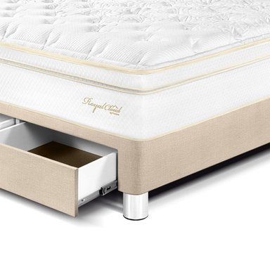 DORMITORIO CON CAJONES PARAÍSO ROYAL CLOUD 2 PLAZAS + CABECERA GOLD CHAMPAGNE + 2 ALMOHADAS VISCOELÁSTICAS - 2