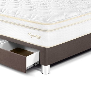 DORMITORIO CON CAJONES PARAÍSO ROYAL CLOUD 2 PLAZAS + CABECERA GOLD CHOCOLATE + 2 ALMOHADAS VISCOELÁSTICAS - 2