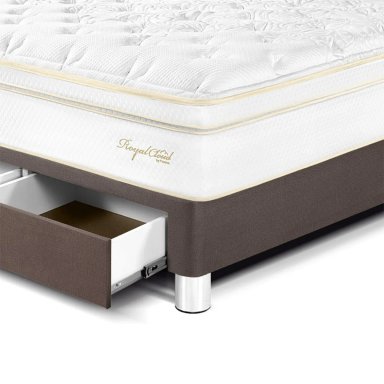 DORMITORIO CON CAJONES PARAÍSO ROYAL CLOUD QUEEN + CABECERA GOLD CHOCOLATE + 2 ALMOHADAS VISCOELÁSTICAS - 3
