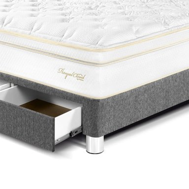 DORMITORIO CON CAJONES PARAÍSO ROYAL CLOUD KING + CABECERA GOLD GRIS + 2 ALMOHADAS VISCOELÁSTICAS - 3
