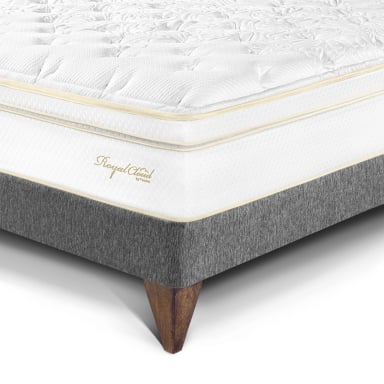 DORMITORIO EUROPEO PARAÍSO ROYAL CLOUD 1.5 PLAZAS + CABECERA GOLD GRIS + 1 ALMOHADA VISCOELÁSTICA - 2