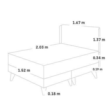 DORMITORIO EUROPEO PARAÍSO ROYAL CLOUD QUEEN + CABECERA GOLD GRIS + 2 ALMOHADAS VISCOELÁSTICAS - 5