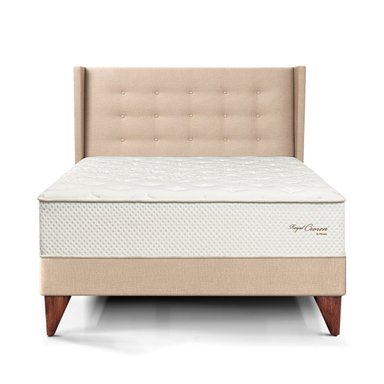 DORMITORIO EUROPEO PARAÍSO ROYAL CROWN 2 PLAZAS + CABECERA GOLD CHAMPAGNE + 2 ALMOHADAS VISCOELÁSTICAS - 3