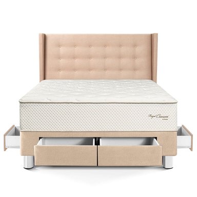 DORMITORIO CON CAJONES PARAÍSO ROYAL CROWN QUEEN + CABECERA GOLD CHAMPAGNE + 2 ALMOHADAS VISCOELÁSTICAS - 3