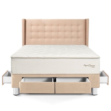 DORMITORIO CON CAJONES PARAÍSO ROYAL CROWN KING + CABECERA GOLD CHAMPAGNE + 2 ALMOHADAS VISCOELÁSTICAS - 3