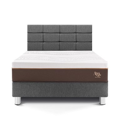 DORMITORIO PARAÍSO ROYAL ABRAZZO 2 PLAZAS + CABECERA BLOCKS GRIS + 2 ALMOHADAS VISCOELÁSTICAS - 3