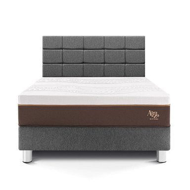 DORMITORIO PARAÍSO ROYAL ABRAZZO QUEEN + CABECERA BLOCKS GRIS + 2 ALMOHADAS VISCOELÁSTICAS - 3