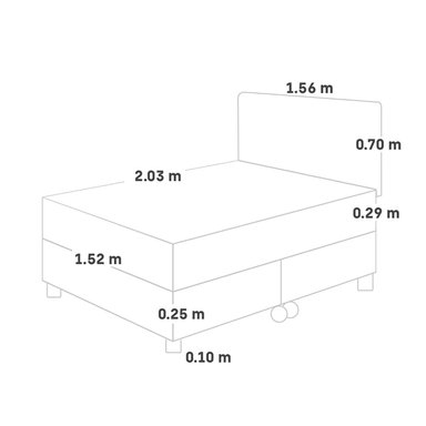 DORMITORIO PARAÍSO ROYAL ABRAZZO QUEEN + CABECERA BLOCKS GRIS + 2 ALMOHADAS VISCOELÁSTICAS - 5