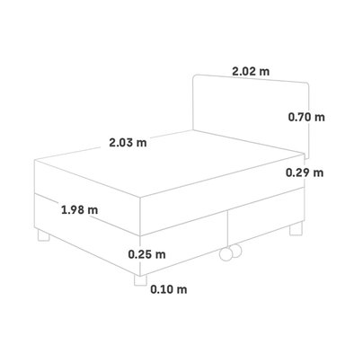 DORMITORIO PARAÍSO ROYAL ABRAZZO KING + CABECERA BLOCKS GRIS + 2 ALMOHADAS VISCOELÁSTICAS - 5