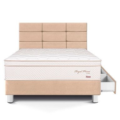 DORMITORIO CON CAJONES PARAÍSO ROYAL PRINCE 1.5 PLAZAS + CABECERA BLOCKS CHAMPAGNE + 1 ALMOHADA VISCOELÁSTICA - 3