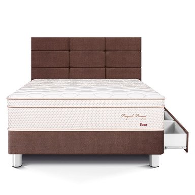 DORMITORIO CON CAJONES PARAÍSO ROYAL PRINCE 1.5 PLAZAS + CABECERA BLOCKS CHOCOLATE + 1 ALMOHADA VISCOELÁSTICA - 3