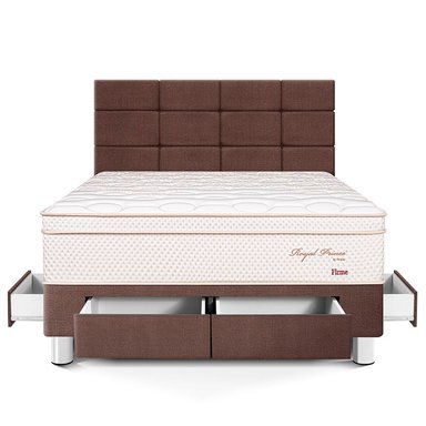 DORMITORIO CON CAJONES PARAÍSO ROYAL PRINCE 2 PLAZAS + CABECERA BLOCKS CHOCOLATE + 2 ALMOHADAS VISCOELÁSTICAS - 3