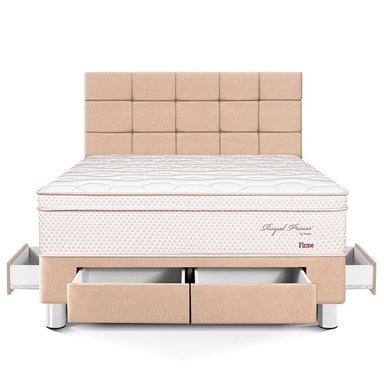 DORMITORIO CON CAJONES PARAÍSO ROYAL PRINCE QUEEN + CABECERA BLOCKS CHAMPAGNE + 2 ALMOHADAS VISCOELÁSTICAS - 3