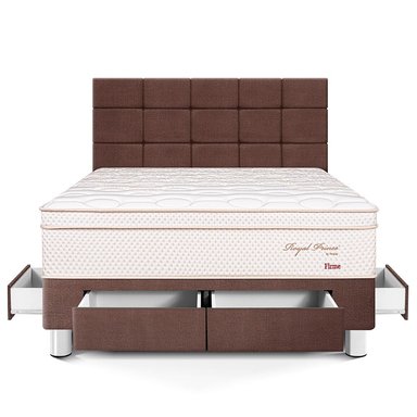 DORMITORIO CON CAJONES PARAÍSO ROYAL PRINCE QUEEN + CABECERA BLOCKS CHOCOLATE + 2 ALMOHADAS VISCOELÁSTICAS - 3