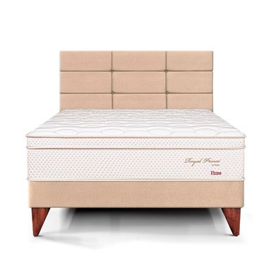 DORMITORIO EUROPEO PARAÍSO ROYAL PRINCE 1.5 PLAZAS + CABECERA BLOCKS CHAMPAGNE + 1 ALMOHADA VISCOELÁSTICA - 3