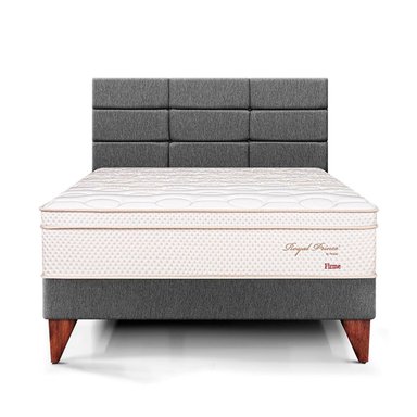 DORMITORIO EUROPEO PARAÍSO ROYAL PRINCE 1.5 PLAZAS + CABECERA BLOCKS GRIS + 1 ALMOHADA VISCOELÁSTICA - 3
