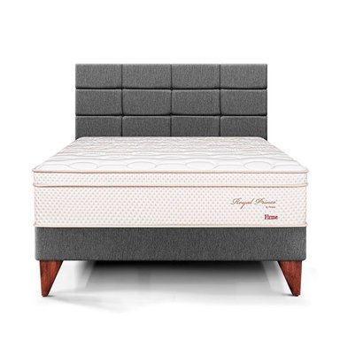 DORMITORIO EUROPEO PARAÍSO ROYAL PRINCE 2 PLAZAS + CABECERA BLOCKS GRIS + 2 ALMOHADAS VISCOELÁSTICAS - 3