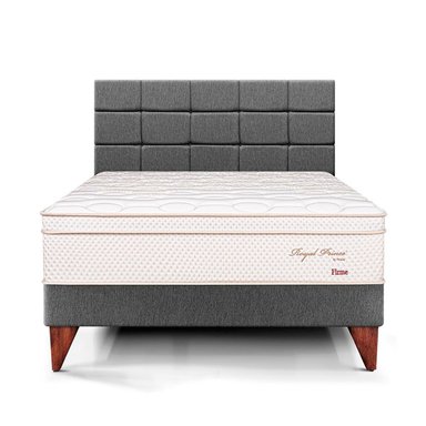 DORMITORIO EUROPEO PARAÍSO ROYAL PRINCE KING + CABECERA BLOCKS GRIS + 2 ALMOHADAS VISCOELÁSTICAS - 3