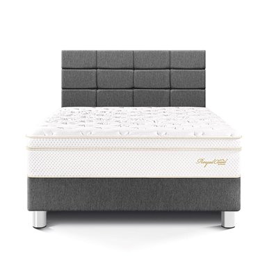 DORMITORIO PARAÍSO ROYAL CLOUD 2 PLAZAS + CABECERA BLOCKS GRIS + 2 ALMOHADAS VISCOELÁSTICAS - 3