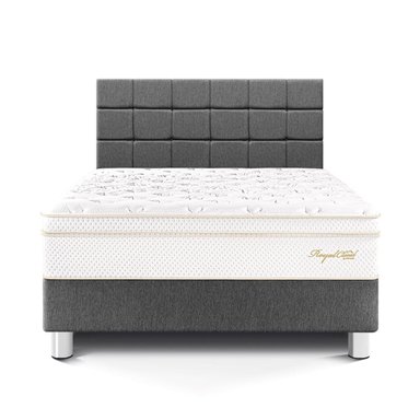 DORMITORIO PARAÍSO ROYAL CLOUD KING + CABECERA BLOCKS GRIS + 2 ALMOHADAS VISCOELÁSTICAS - 3