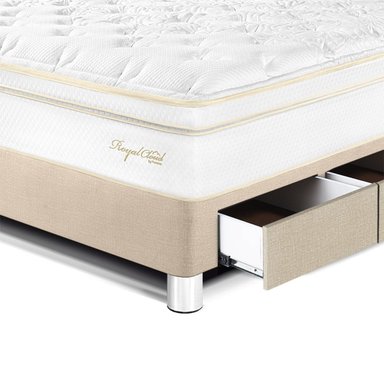 DORMITORIO CON CAJONES PARAÍSO ROYAL CLOUD 1.5 PLAZAS + CABECERA BLOCKS CHAMPAGNE + 1 ALMOHADA VISCOELÁSTICA - 2