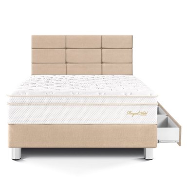 DORMITORIO CON CAJONES PARAÍSO ROYAL CLOUD 1.5 PLAZAS + CABECERA BLOCKS CHAMPAGNE + 1 ALMOHADA VISCOELÁSTICA - 3