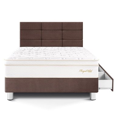 DORMITORIO CON CAJONES PARAÍSO ROYAL CLOUD 1.5 PLAZAS + CABECERA BLOCKS CHOCOLATE + 1 ALMOHADA VISCOELÁSTICA - 3