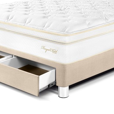 DORMITORIO CON CAJONES PARAÍSO ROYAL CLOUD 2 PLAZAS + CABECERA BLOCKS CHAMPAGNE + 2 ALMOHADAS VISCOELÁSTICAS - 2