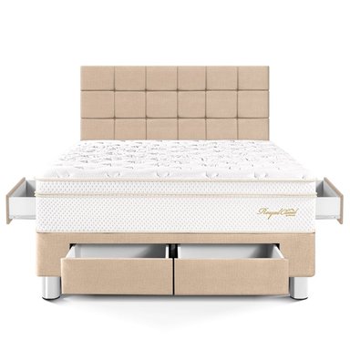 DORMITORIO CON CAJONES PARAÍSO ROYAL CLOUD KING + CABECERA BLOCKS CHAMPAGNE + 2 ALMOHADAS VISCOELÁSTICAS - 3