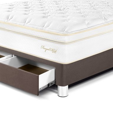 DORMITORIO CON CAJONES PARAÍSO ROYAL CLOUD KING + CABECERA BLOCKS CHOCOLATE + 2 ALMOHADAS VISCOELÁSTICAS - 2