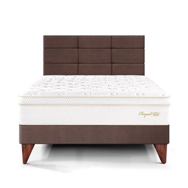 DORMITORIO EUROPEO PARAÍSO ROYAL CLOUD 1.5 PLAZAS + CABECERA BLOCKS CHOCOLATE + 1 ALMOHADA VISCOELÁSTICA - 3