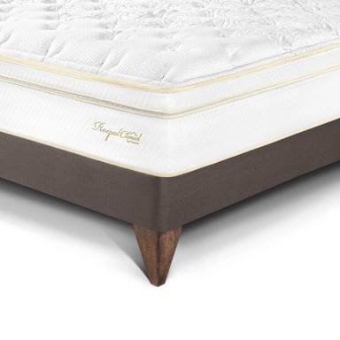 DORMITORIO EUROPEO PARAÍSO ROYAL CLOUD 2 PLAZAS + CABECERA BLOCKS CHOCOLATE + 2 ALMOHADAS VISCOELÁSTICAS - 2